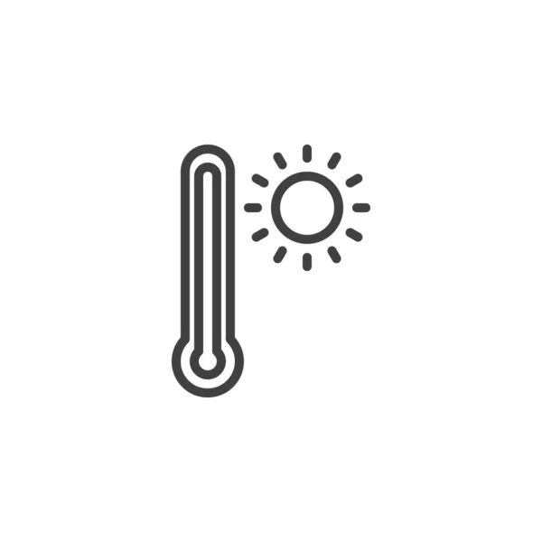 Εικονίδιο θερμόμετρου και ηλιακής γραμμής — Διανυσματικό Αρχείο