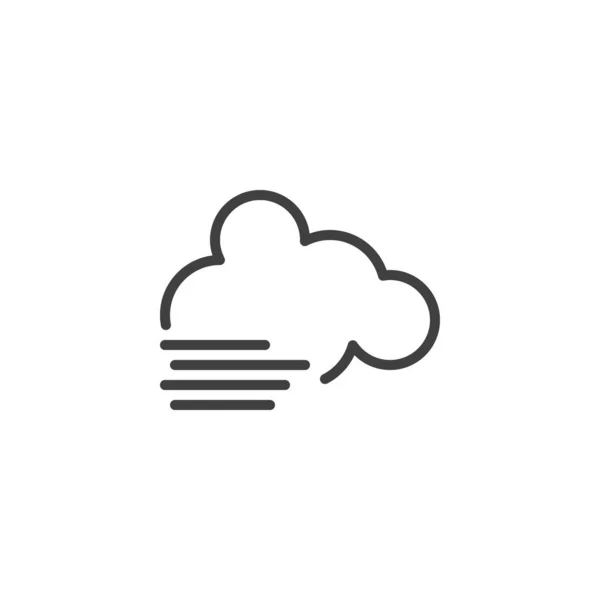 Nube y niebla icono de línea — Vector de stock