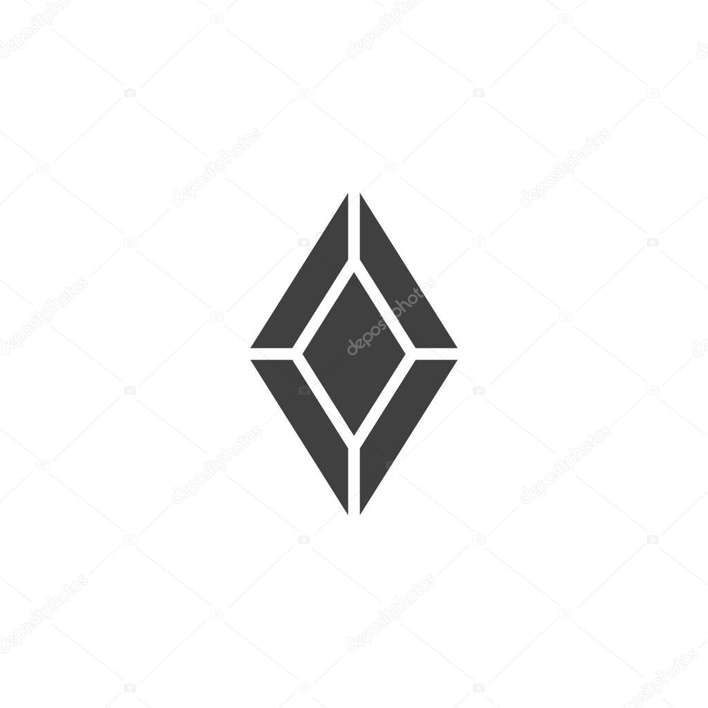 Rhomb shape diamond vector icon. filled flat sign for mobile concept and web design. Gemstone, brilliant glyph icon. Jewel symbol, logo illustration. Vector graphics