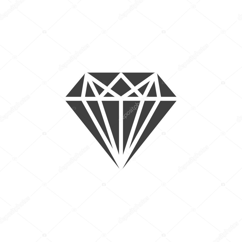 Diamond, Gem stone vector icon. Brilliant crystal filled flat sign for mobile concept and web design. Gemstone glyph icon. Jewelry symbol, logo illustration. Vector graphics