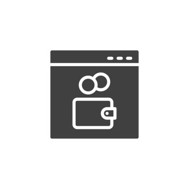 Dijital cüzdan vektör simgesi