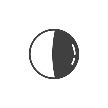 Üçüncü çeyrek ay vektör simgesi