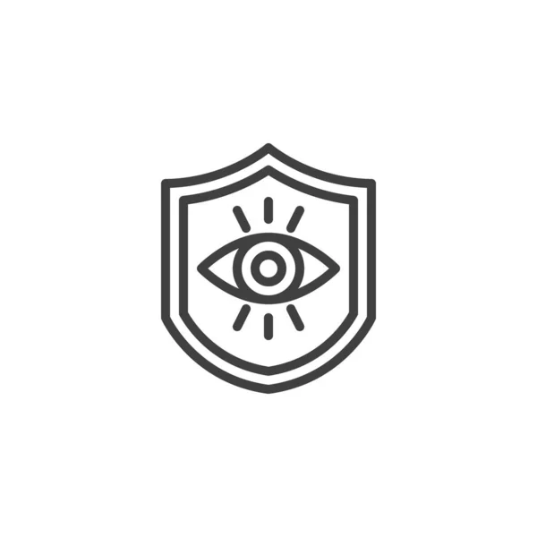 Linje ikon för vision försäkring — Stock vektor
