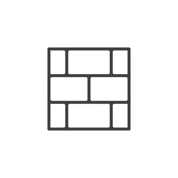 Bakstenen muur lijn pictogram — Stockvector