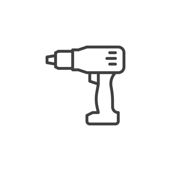 Electric screwdriver line icon — Stock Vector