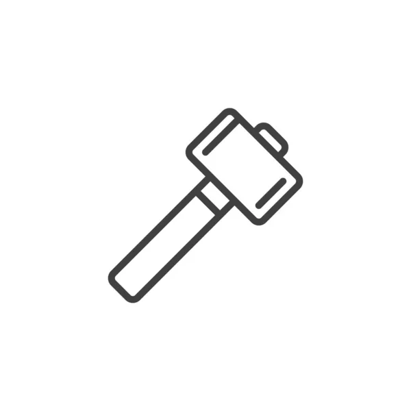 Sledgehammer lijn pictogram — Stockvector