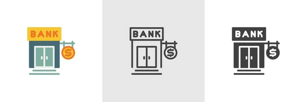 Dólar ícone do banco de dinheiro — Vetor de Stock