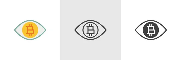 Icono del ojo de Bitcoin — Vector de stock