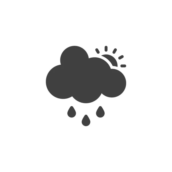 Vecteur nuage pluie et soleil icône — Image vectorielle