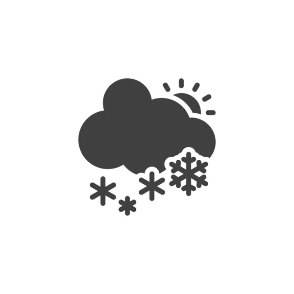 Nuage de neige et icône vectorielle du soleil — Image vectorielle