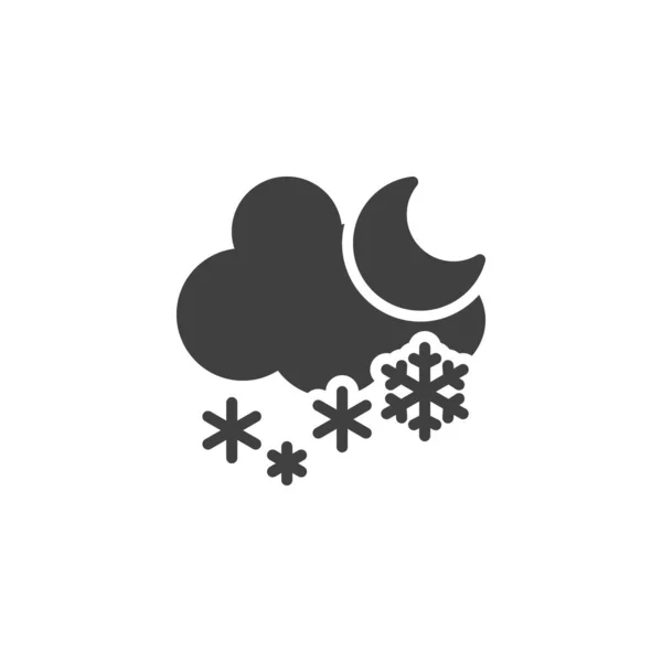 Schnee-Wolke und Mond-Vektorsymbol — Stockvektor