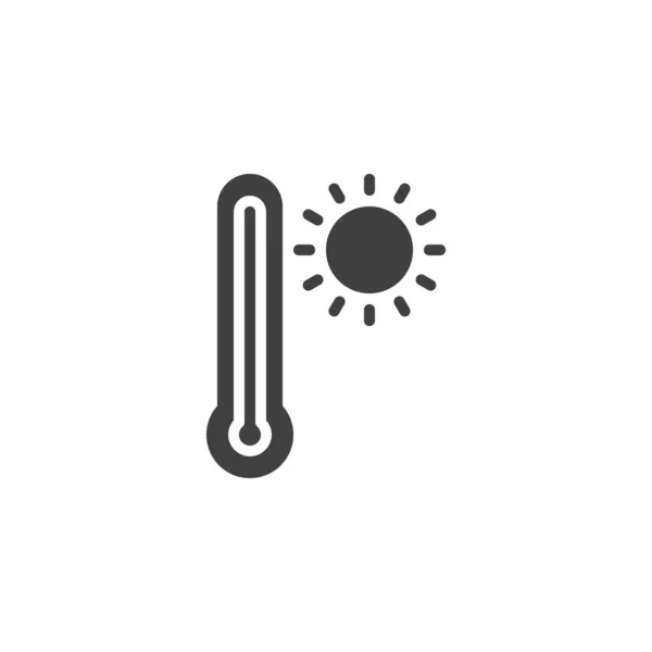 Thermometer and sun vector icon — Stock Vector