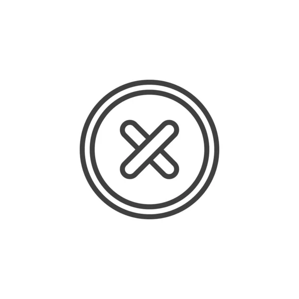 Icono de línea de botón de costura de cuatro agujeros — Vector de stock
