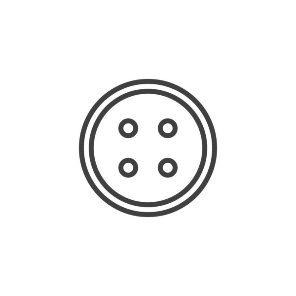 Icône ronde de ligne de bouton de vêtements — Image vectorielle