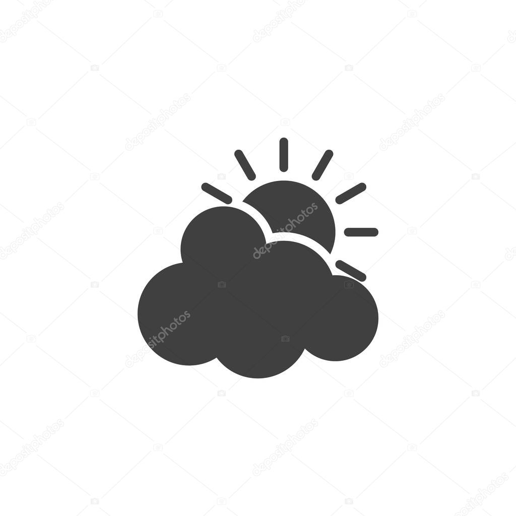 Sun and cloud vector icon