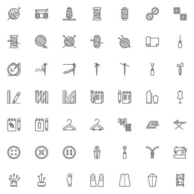 Dikiş hattı Icons Set