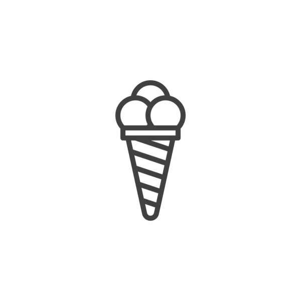 Koni dondurma hattı simgesi — Stok Vektör