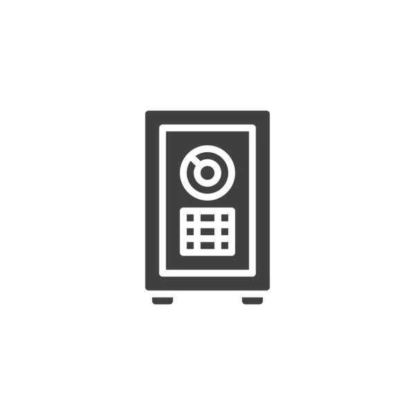 Banco seguro con botón icono de vector de almohadilla — Vector de stock