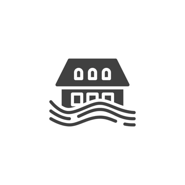 Home overstromingsverzekering vector, pictogram — Stockvector