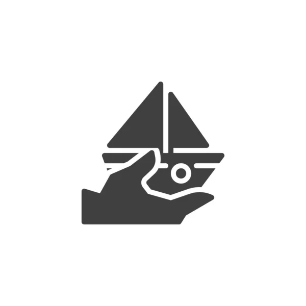 Εικονίδιο κρουαζιέρας, σκάφος ασφάλισης πλοίων — Διανυσματικό Αρχείο