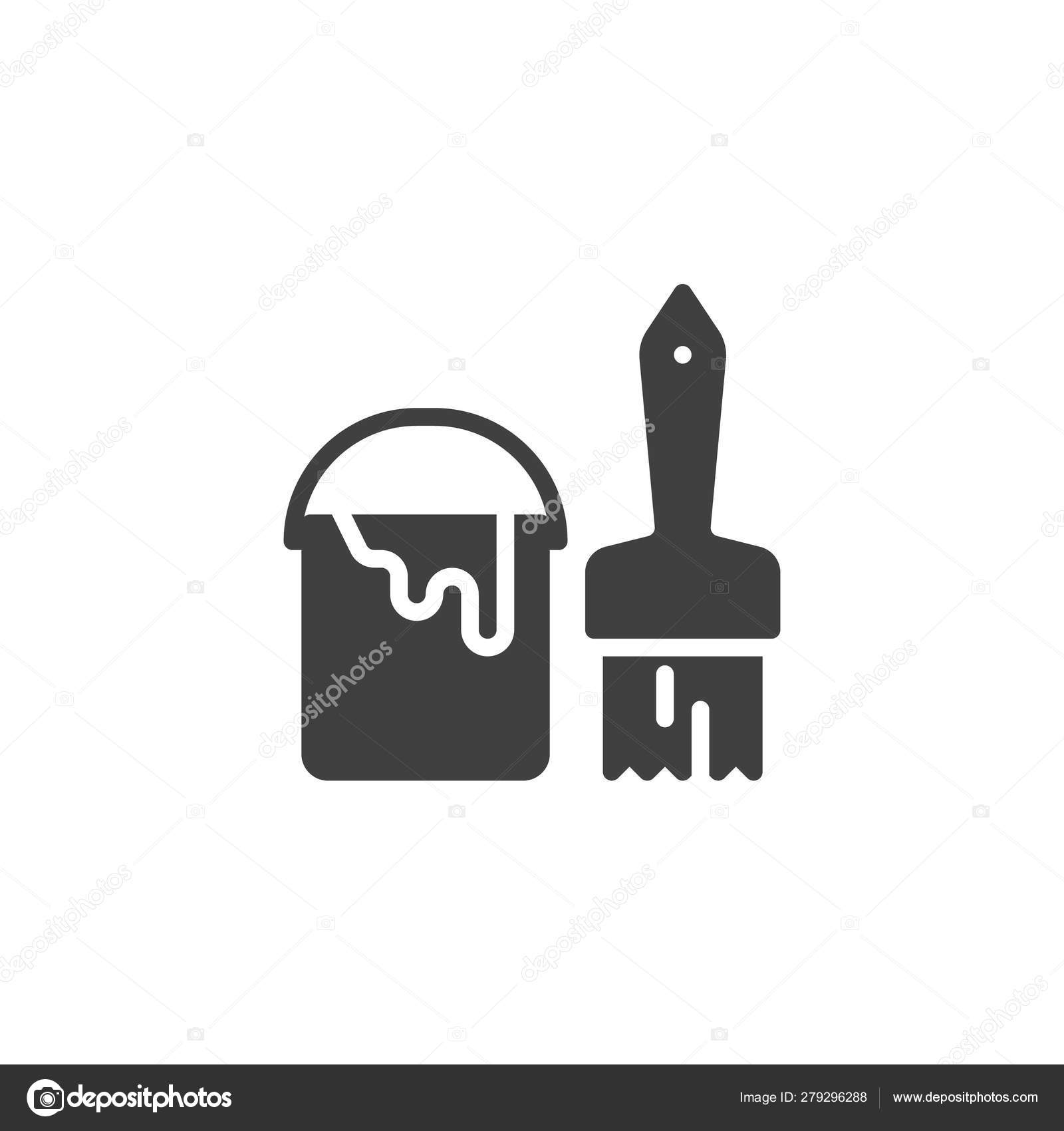 Paint Brush and Bucket vector icon Stock Vector by ©avicons 279296288