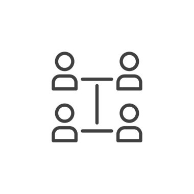 Kişiler grup takım çalışması çizgi simgesi