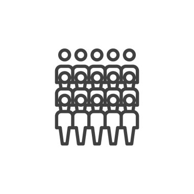 İnsanlar kalabalık grup satırı simgesi