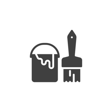 Fırça ve Kova vektör simgesini boya