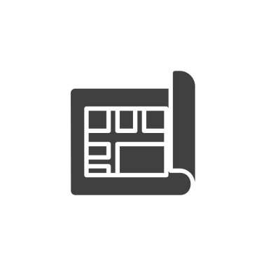 Ev planı vektör simgesi