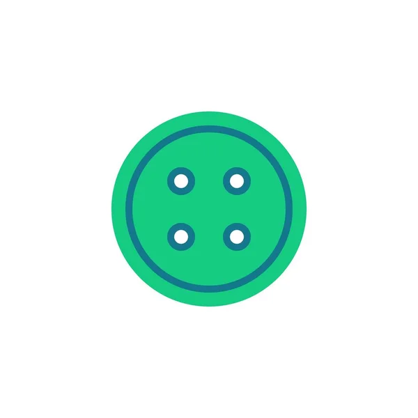 Botão de costura com quatro furos ícone plano — Vetor de Stock
