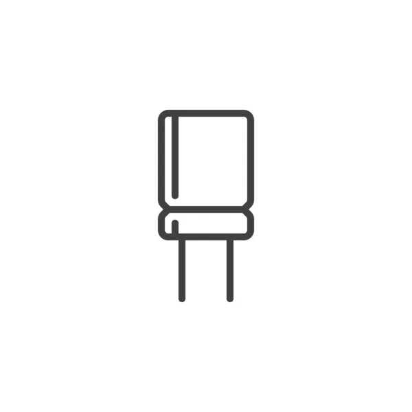 Electronic capacitor line icon — Stock Vector