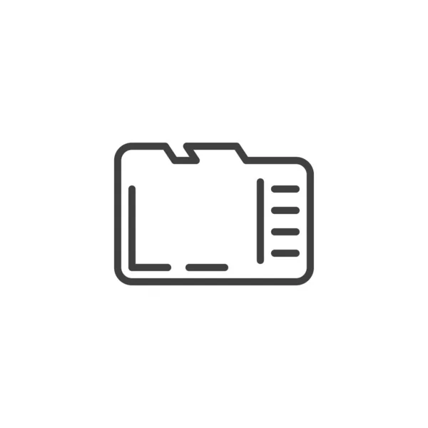 Micro icona della linea della scheda SD — Vettoriale Stock
