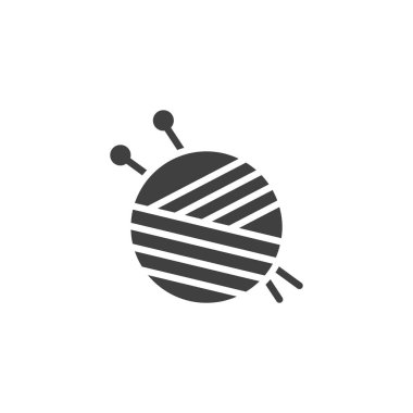 İplik topu ve iğneler vektör simgesi