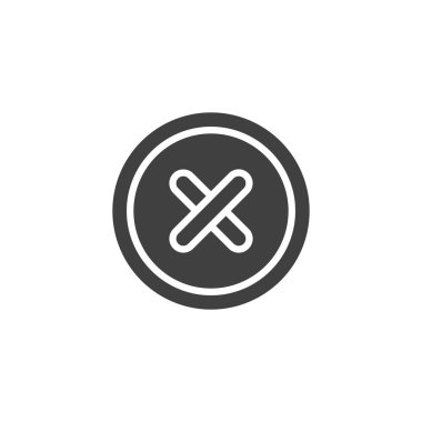 Dört delikli dikiş düğmesi vektör simgesi