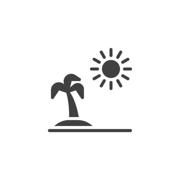 Palm tree and sun vector icon — Stock Vector