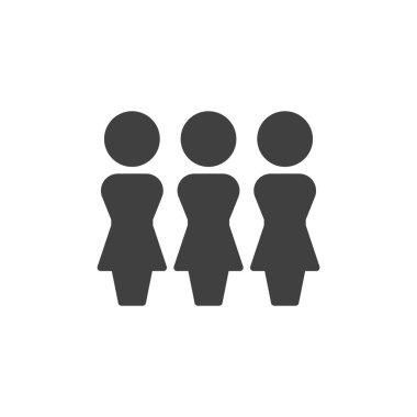 Üç kadın grup vektör simgesi