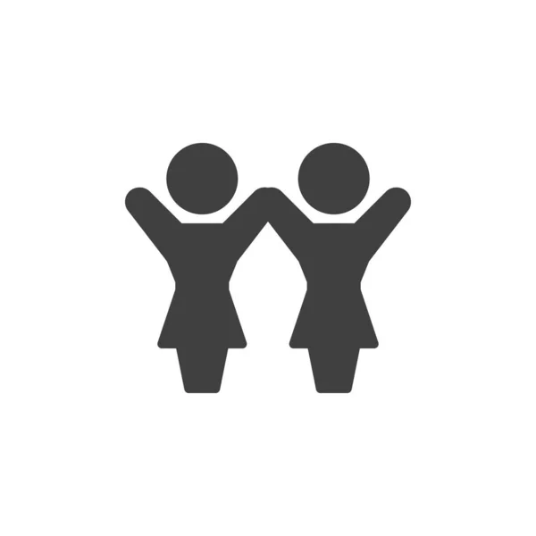 Két ember emelt kéz vektorikonnal — Stock Vector