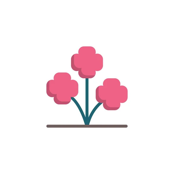 Рожеве листя квітки плоска іконка — стоковий вектор