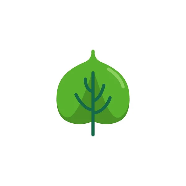 Daun dari ikon datar pohon linden - Stok Vektor