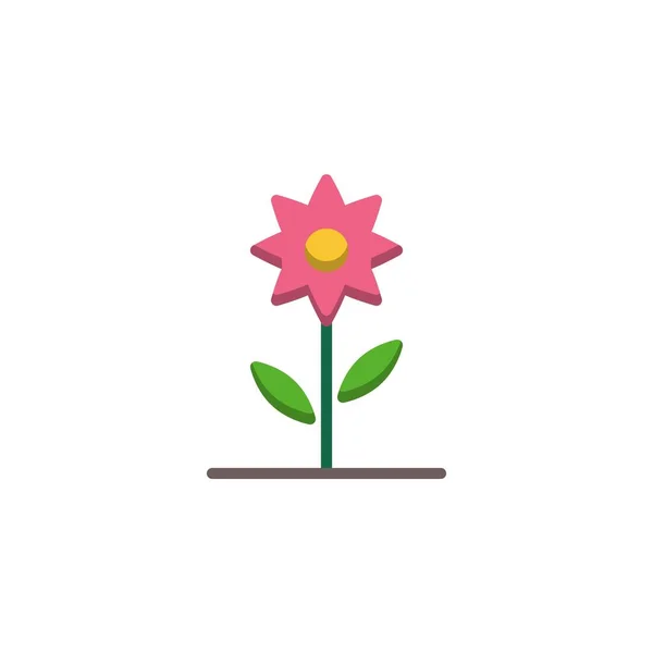 Rosa pétalos de flores icono plano — Vector de stock