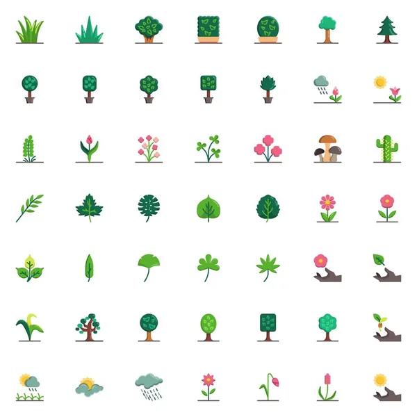 Nature Plants Elements collectie — Stockvector