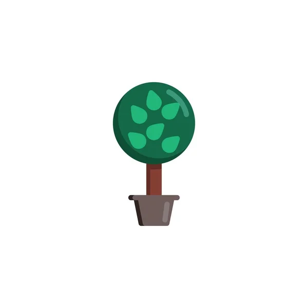 Strom s listím v květinové ikoně — Stockový vektor