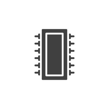 Entegre devre, mikroçip vektör simgesi