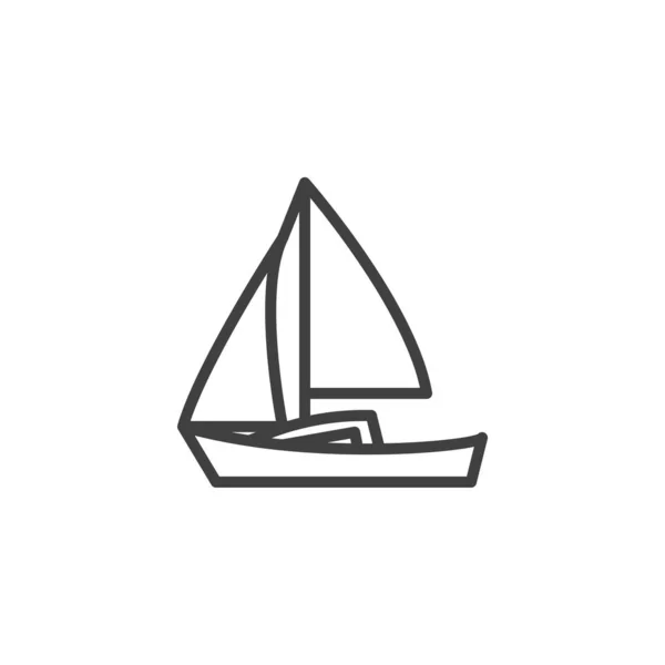 Sailing boat line icon — Stock Vector