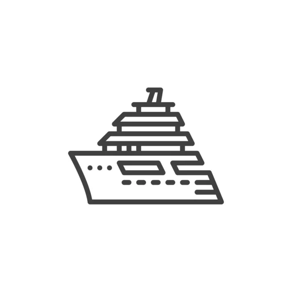 クルーズ船のラインアイコン — ストックベクタ