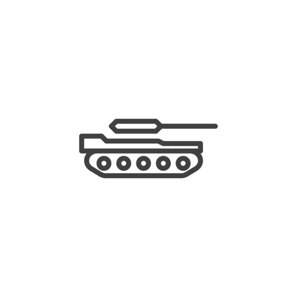 Military Tank line icon — Stock Vector