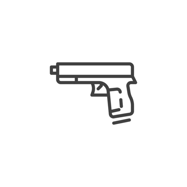 총, 권총 라인 아이콘 — 스톡 벡터