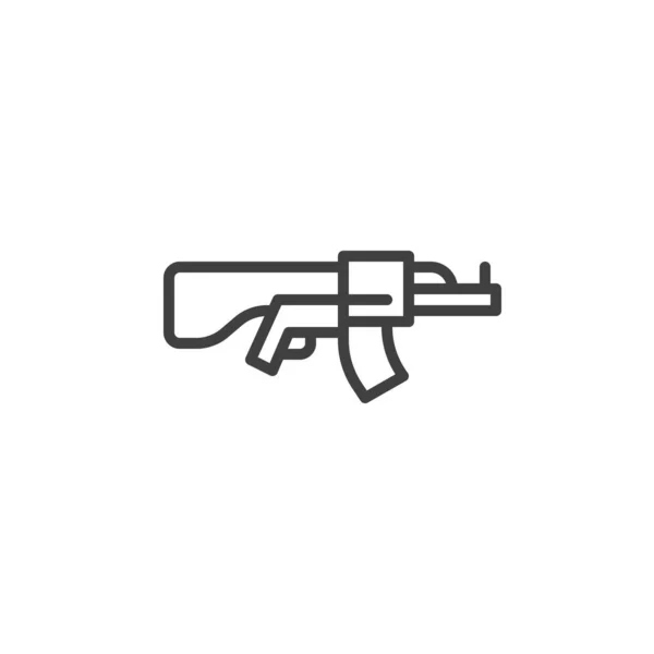 Machine gun line icon — Stock Vector