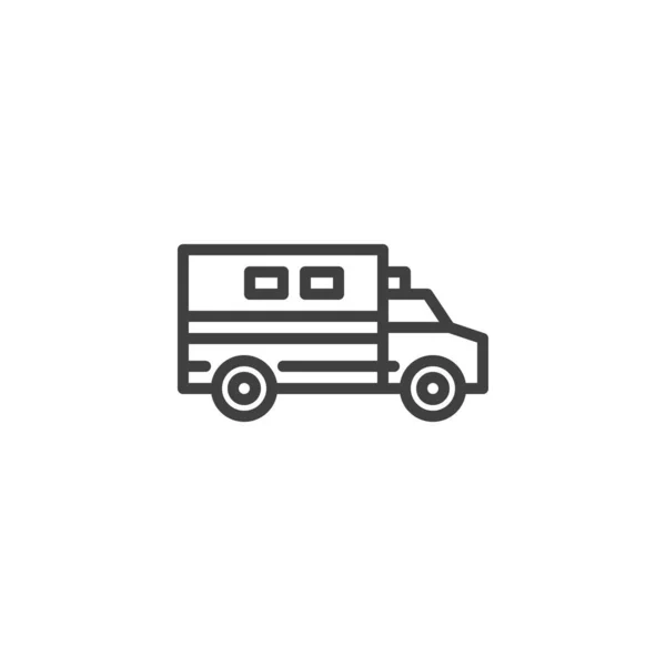 Ikon baris truk pengiriman - Stok Vektor