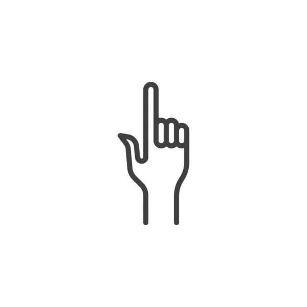 Mano con dedo icono de línea índice — Vector de stock